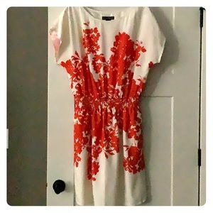 Orange and cream dress